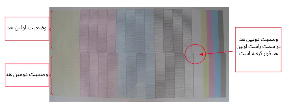 راهنمای جامع نصب، کالیبراسیون، نگهداری و عیبیابی پرینتر صنعتی دو هد Epson DX5 4 چک کردن نازل های هد